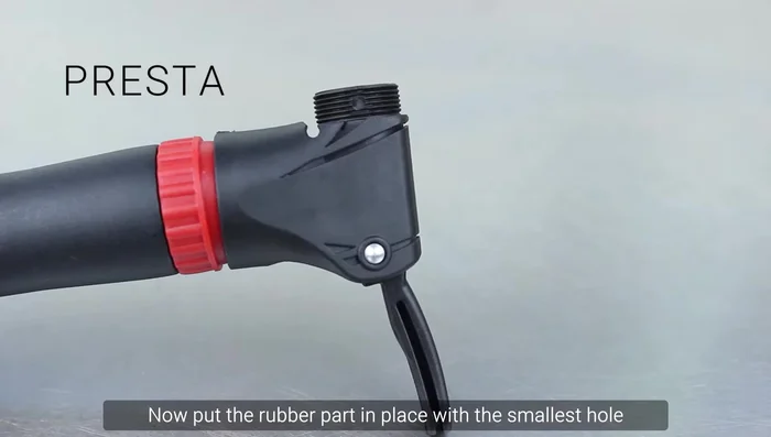 Close the lever and push the rubber seal down.