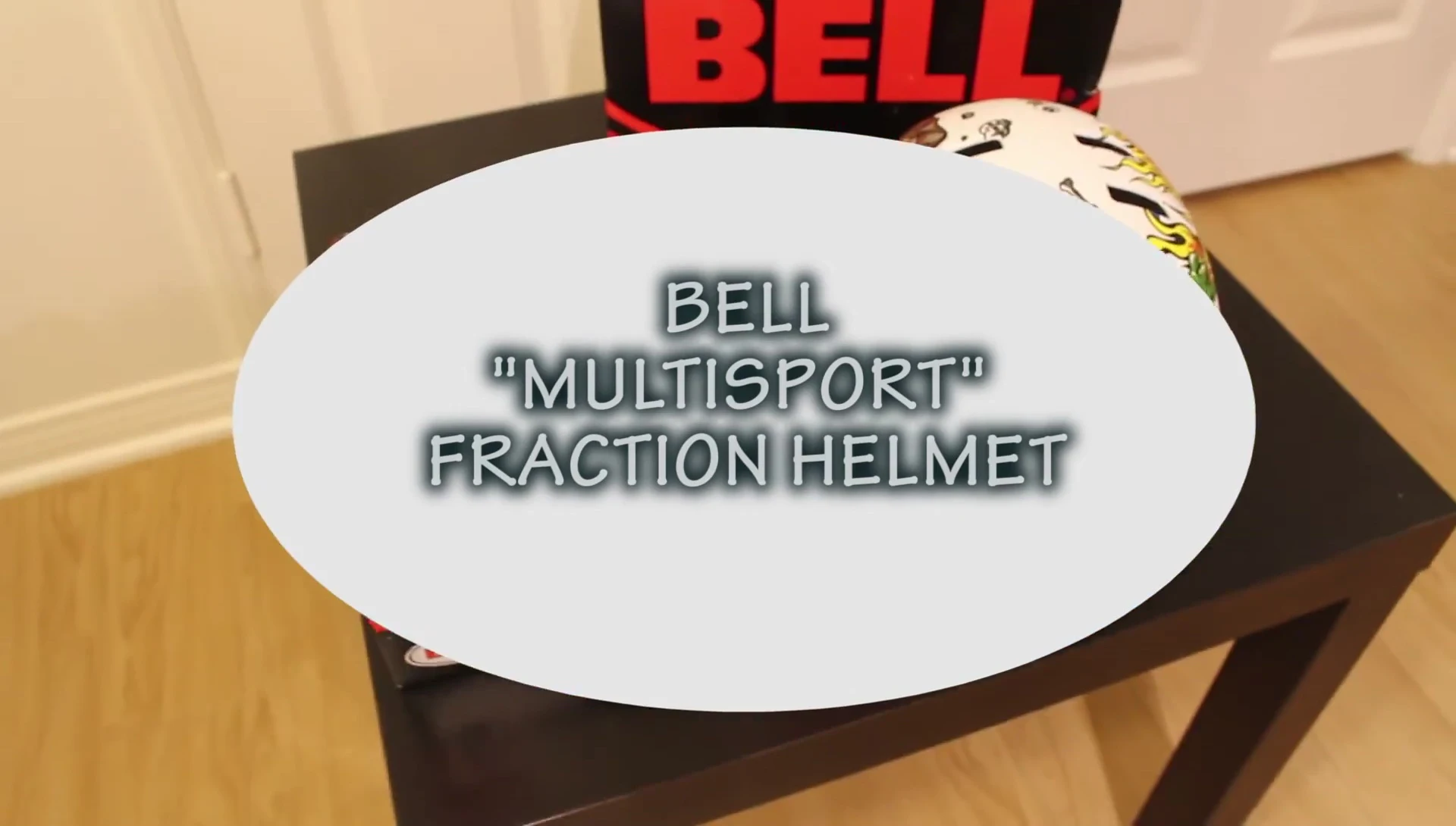 The Bell Fraction helmet shown on the child's head.