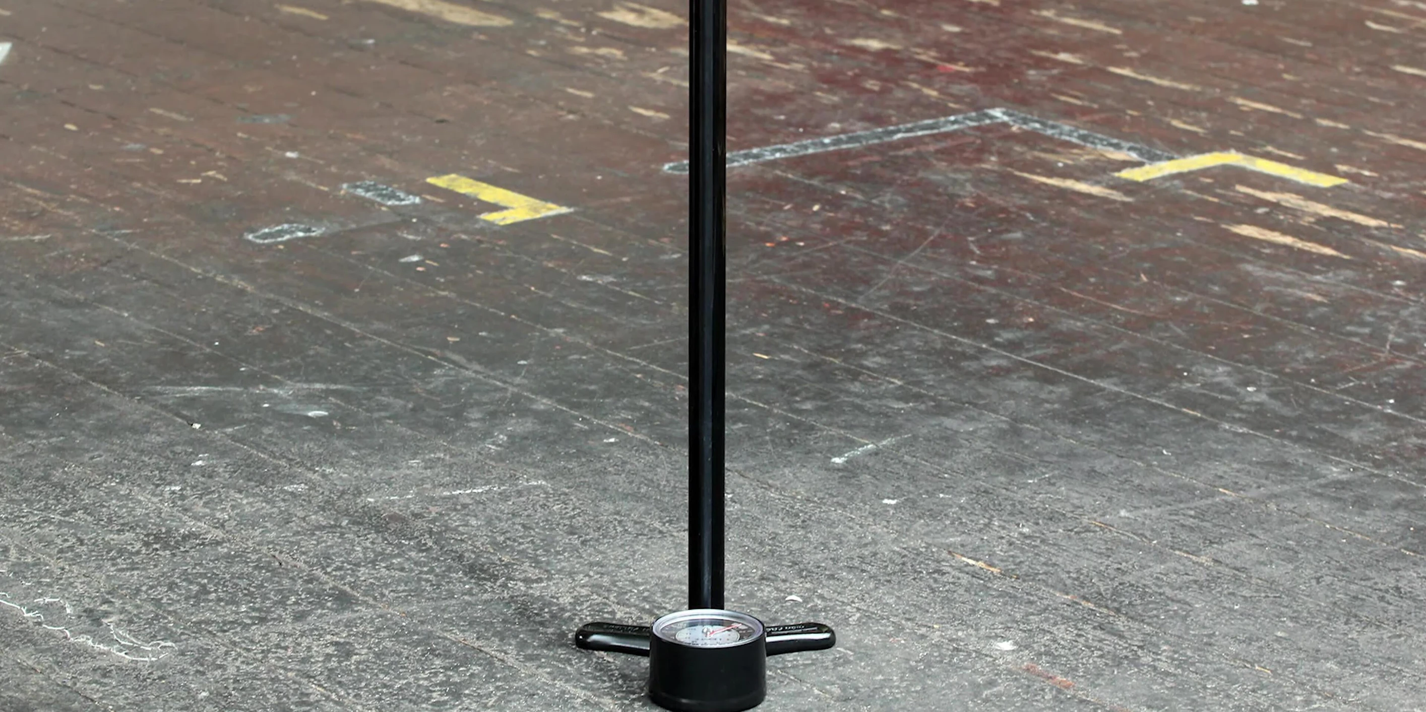 The Lezyne CNC Floor Drive floor pump, showcasing its sleek design.