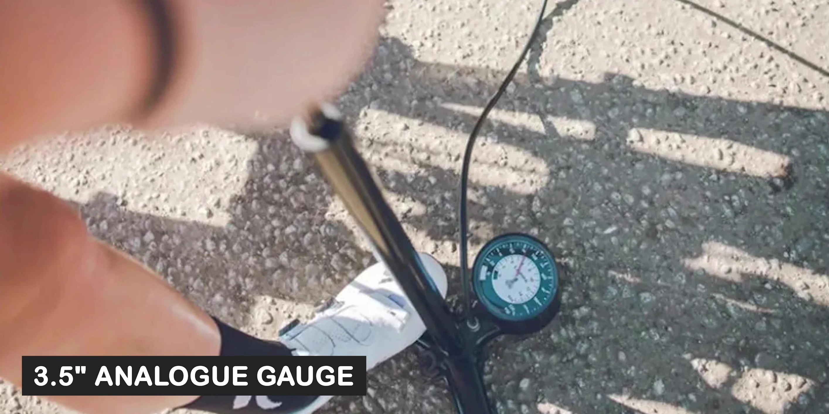 Close up of the Lezyne CNC Floor Drive gauge