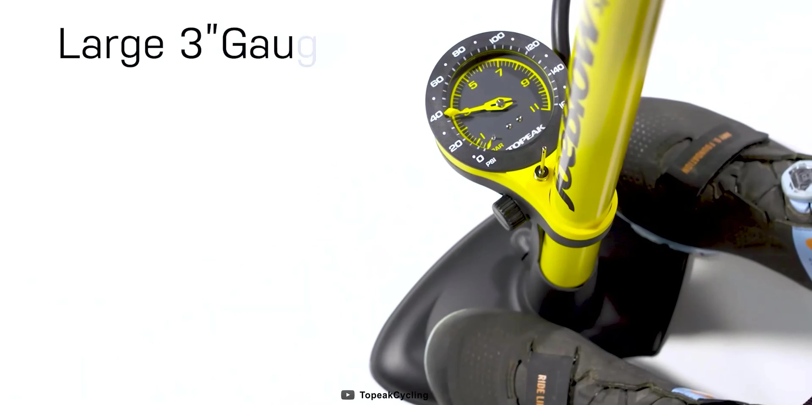 Close up of the Topeak JoeBlow Sport 3 gauge