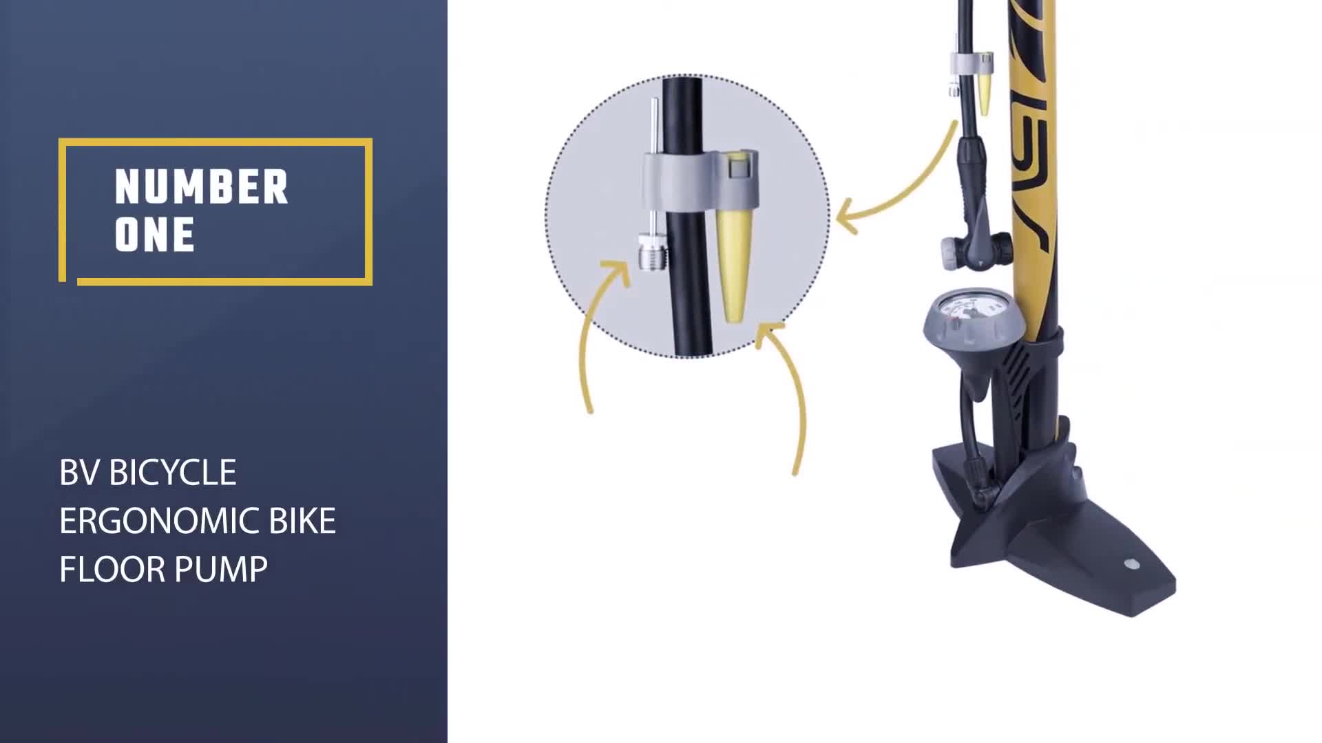 BV Bicycle Ergonomic Bike Floor Pump