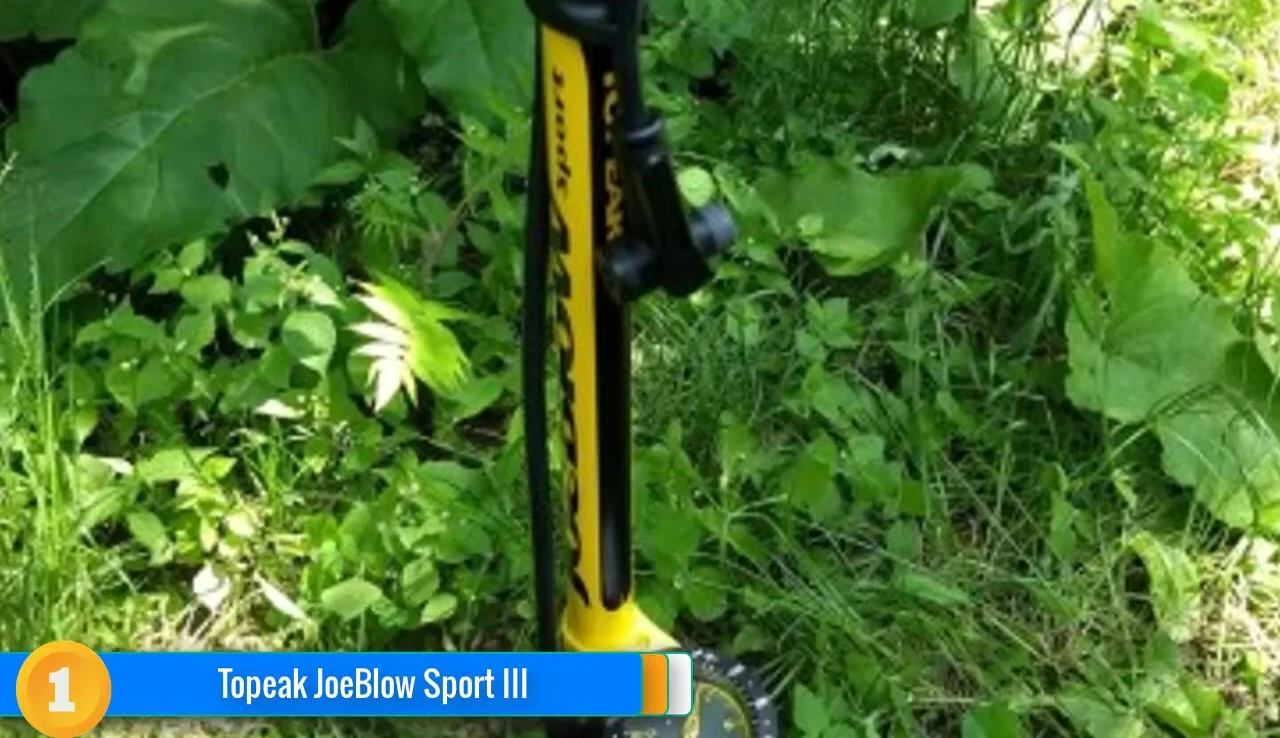 The Topeak JoeBlow Sport III pump in use
