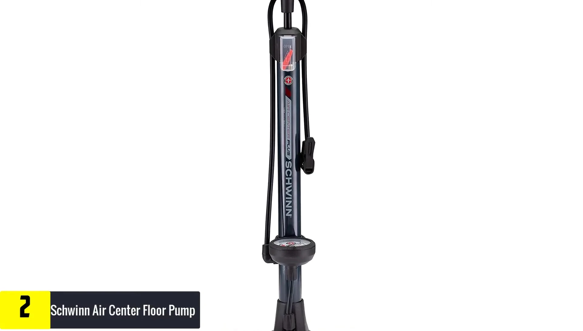 Close-up shot highlighting the Schwinn pump's dual head