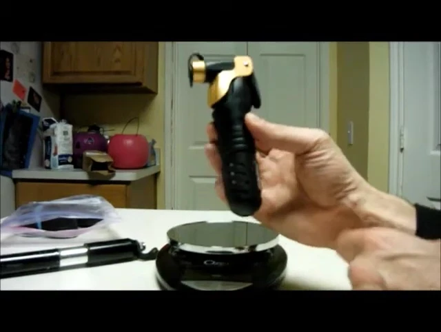 The speaker weighing the CO2 Cartridge