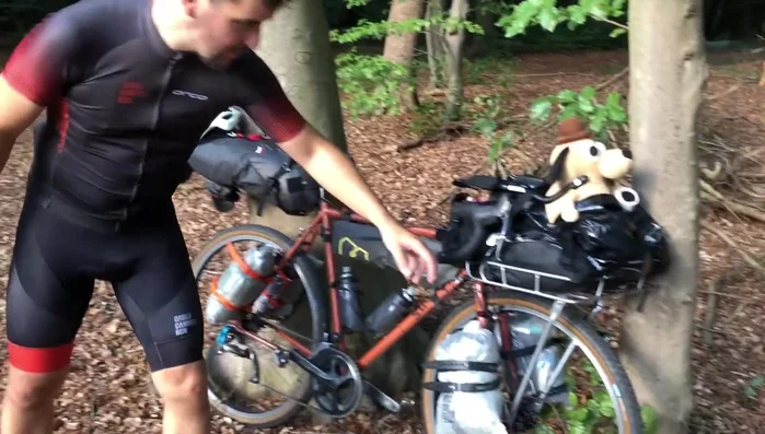 Secure a sturdy front rack (e.g., Basal rack) to your bike.