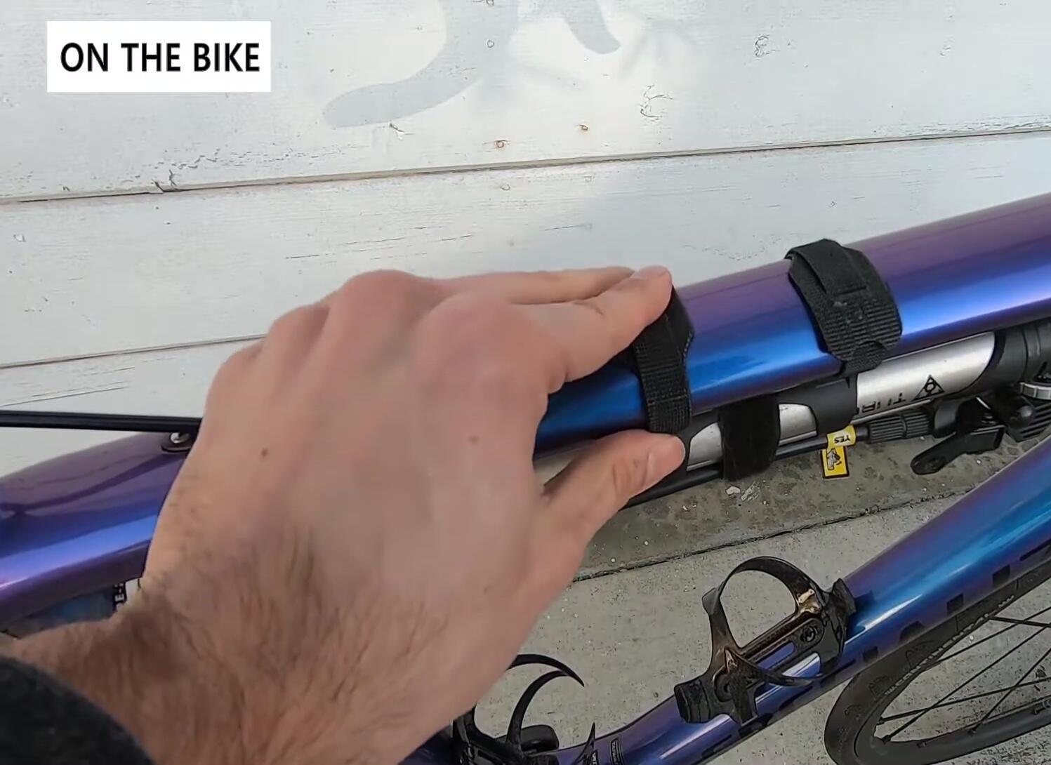 Close-up of the Topeak pump's velcro straps