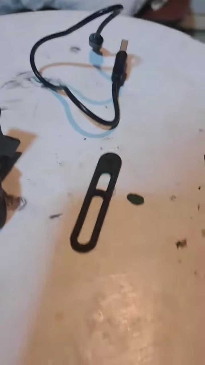 The bike bell with charging cable.