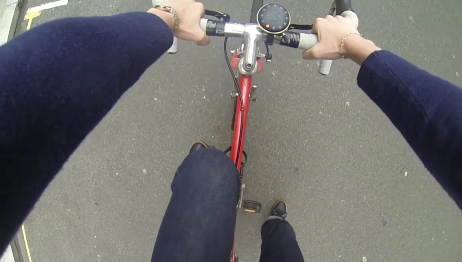 A shot of someone cycling in London.
