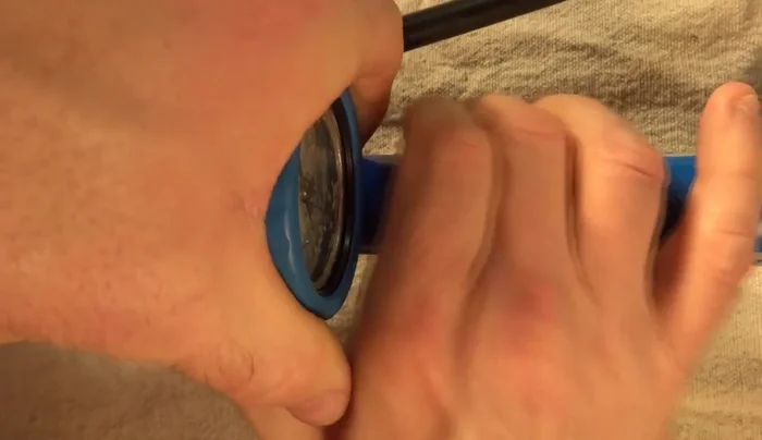 Replace the gauge if necessary, making sure the 'Park Tool' logo faces the pump. To remove, compress the pump to push out the gauge.