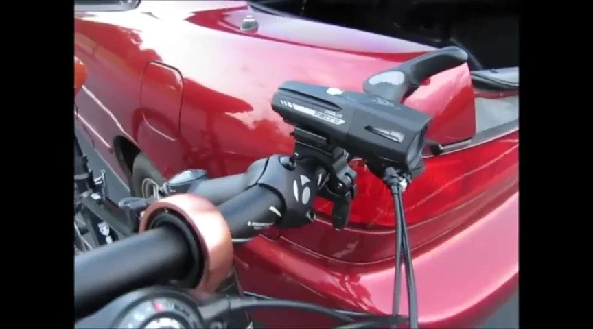 Front light mounted on the bike