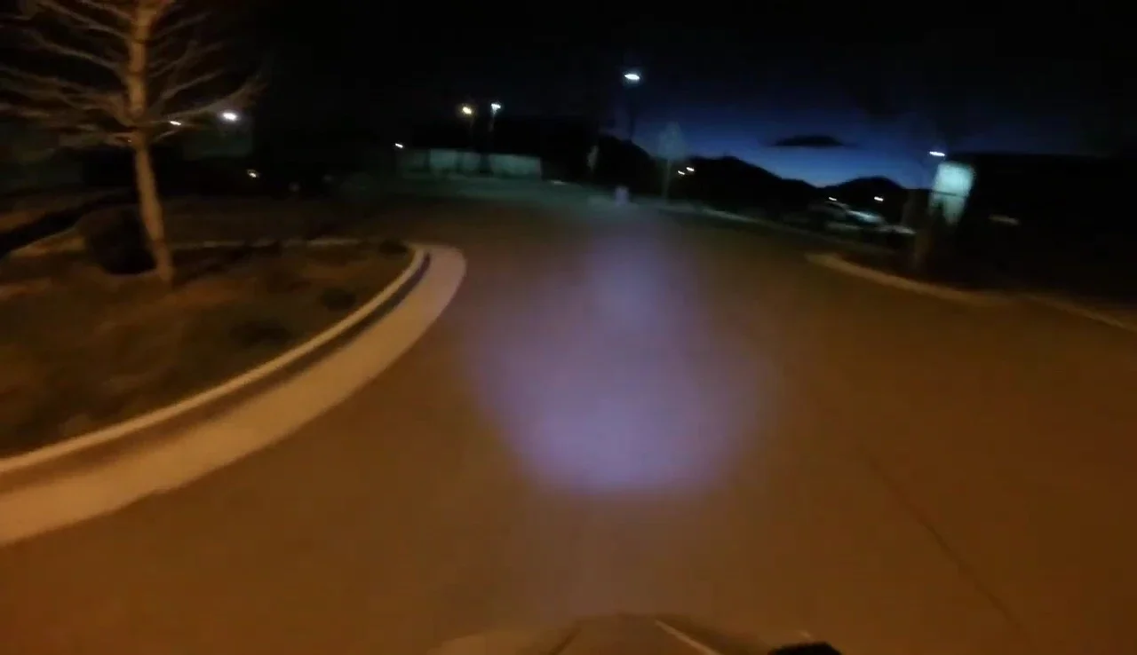 The light mounted on the helmet