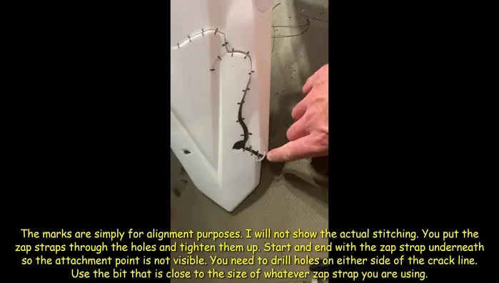 Drill small holes at the end of the cracks to prevent further cracking.