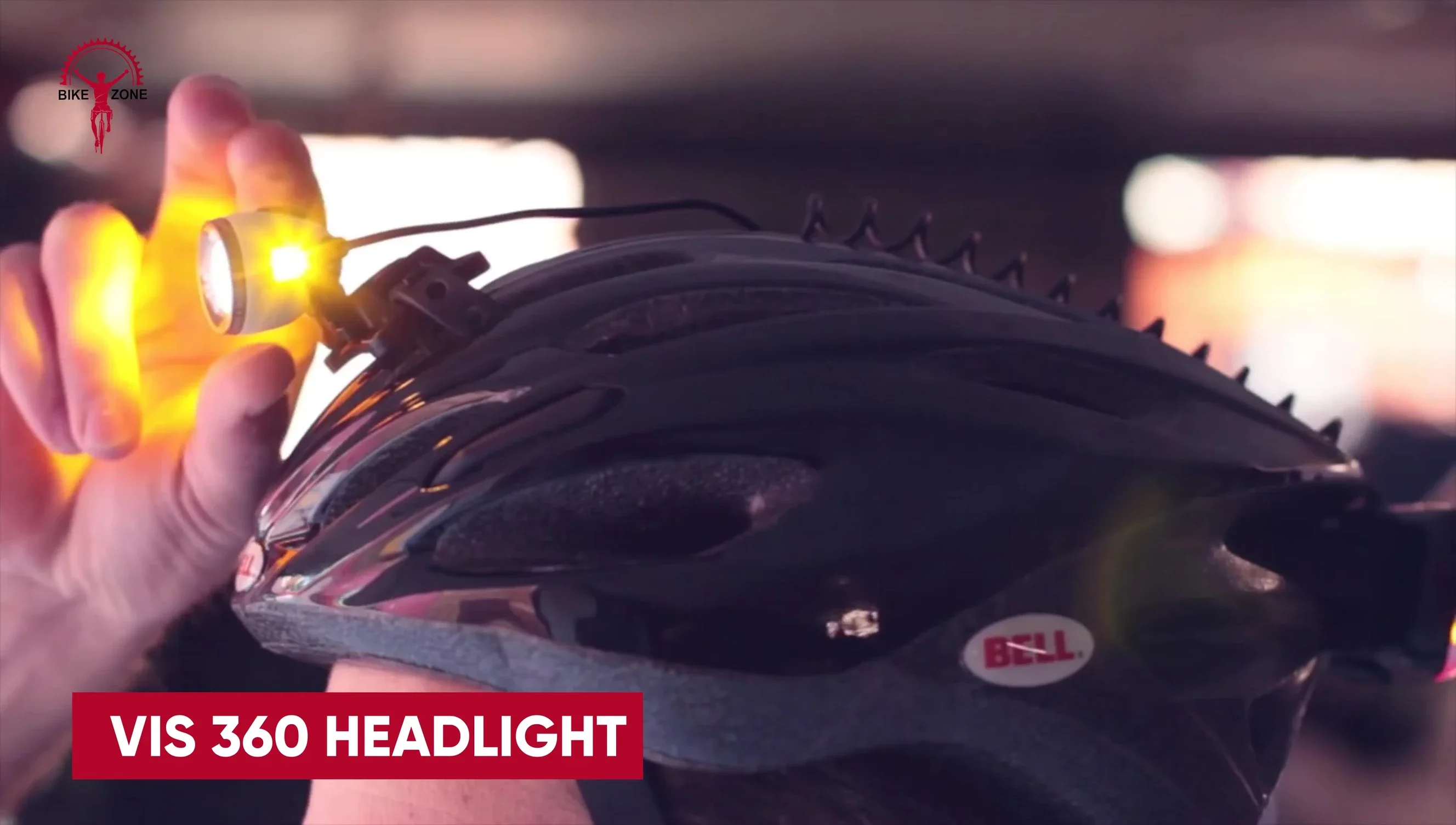 Viz 360 helmet light shown
