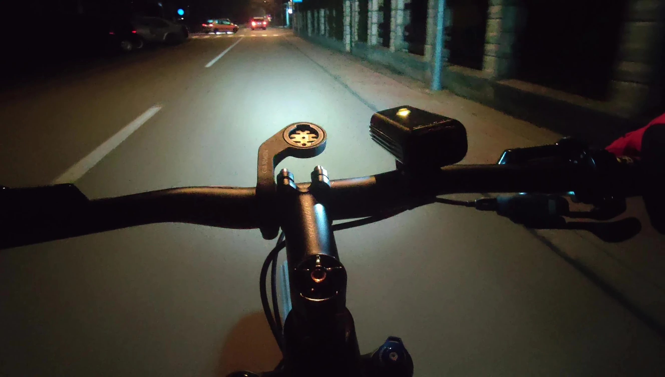 Rider using the light on the road