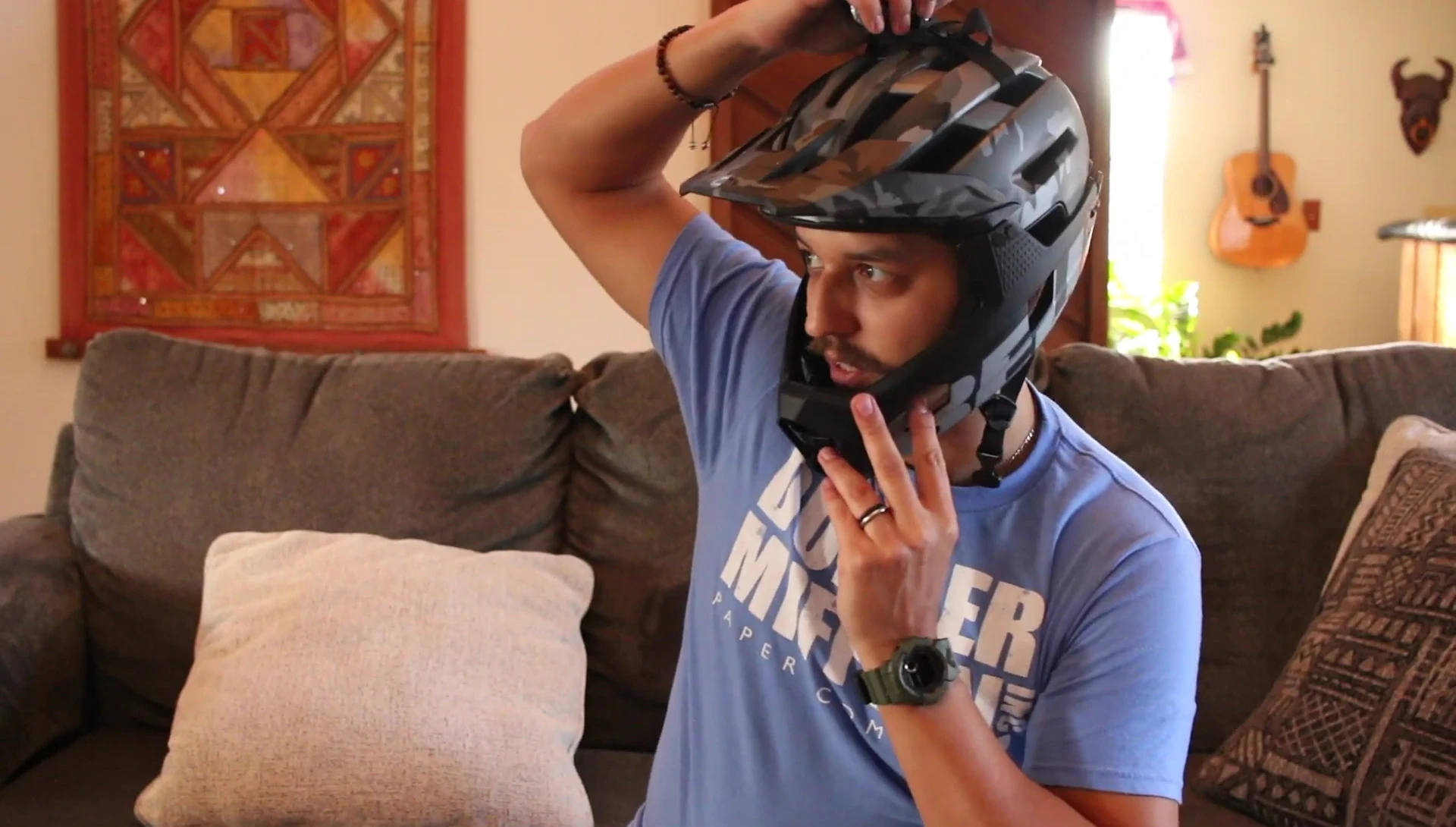 Final shot of the light on the helmet
