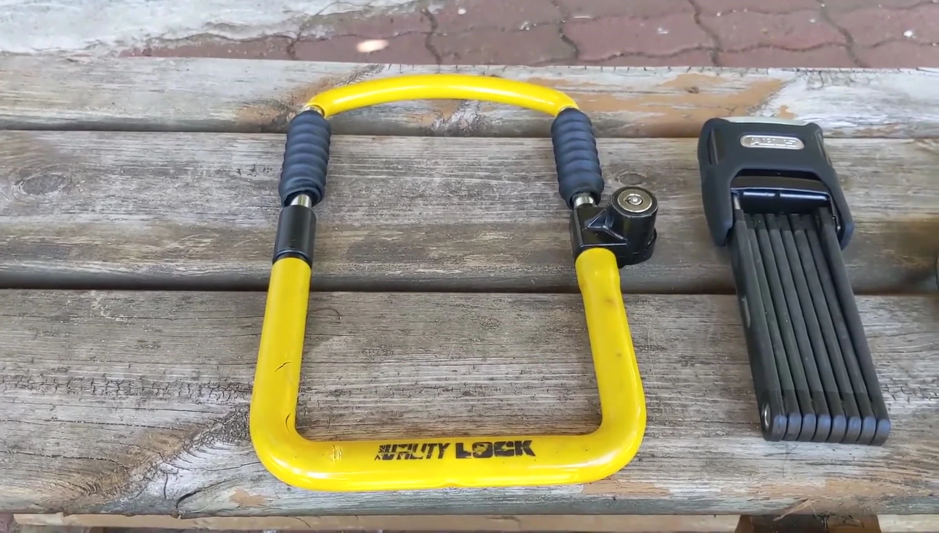A U-lock shown on a bike.