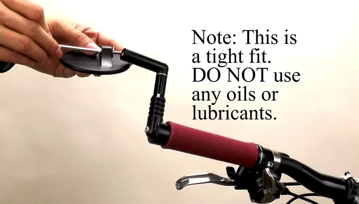 Ensure the mirror base points forward at a 45-degree angle to the ground.