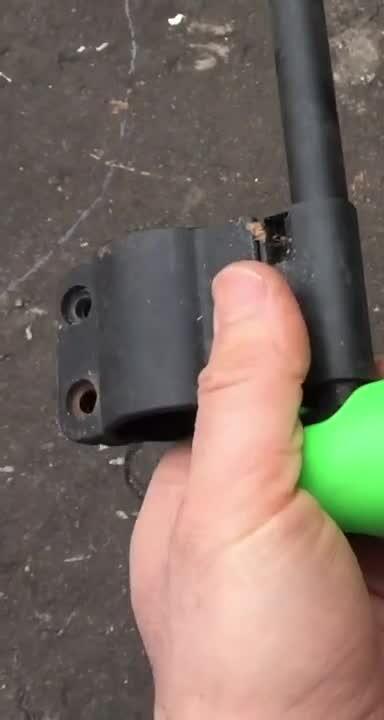 Close-up of the Abus 410 U-lock showing the branding.