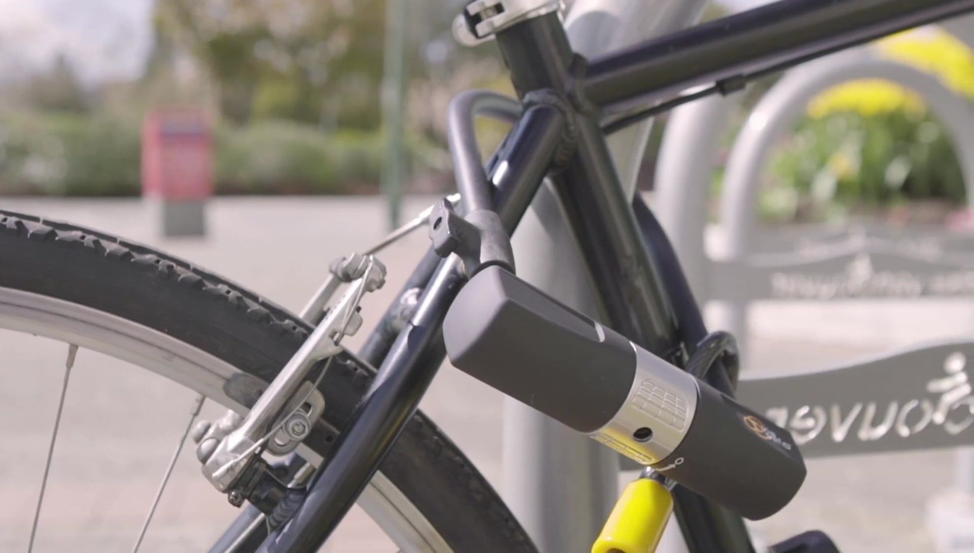 FireFellow bike lock securing a bike