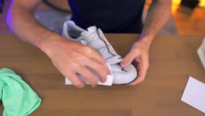 Continue rubbing until the dirt and grime are removed.