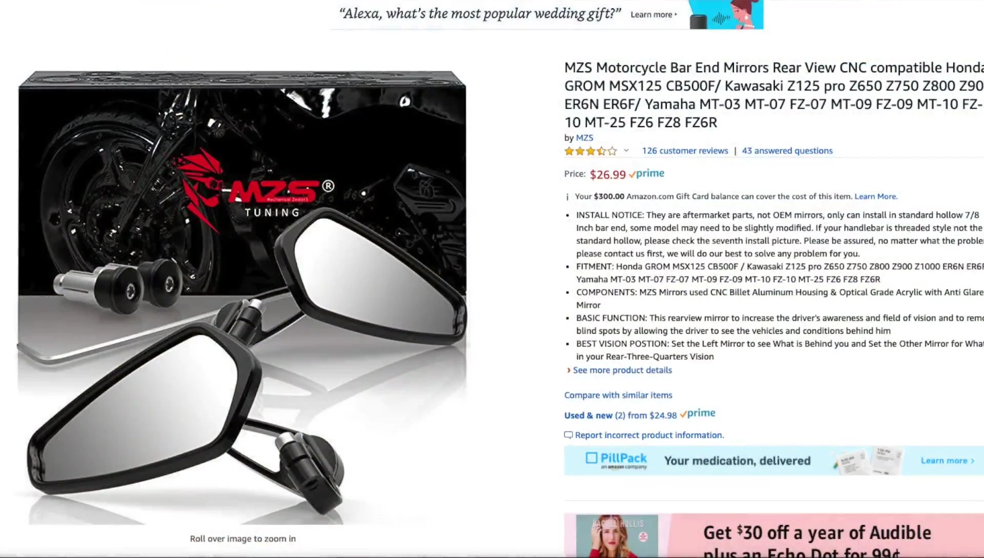 Image or mention of the cheaper Amazon mirrors