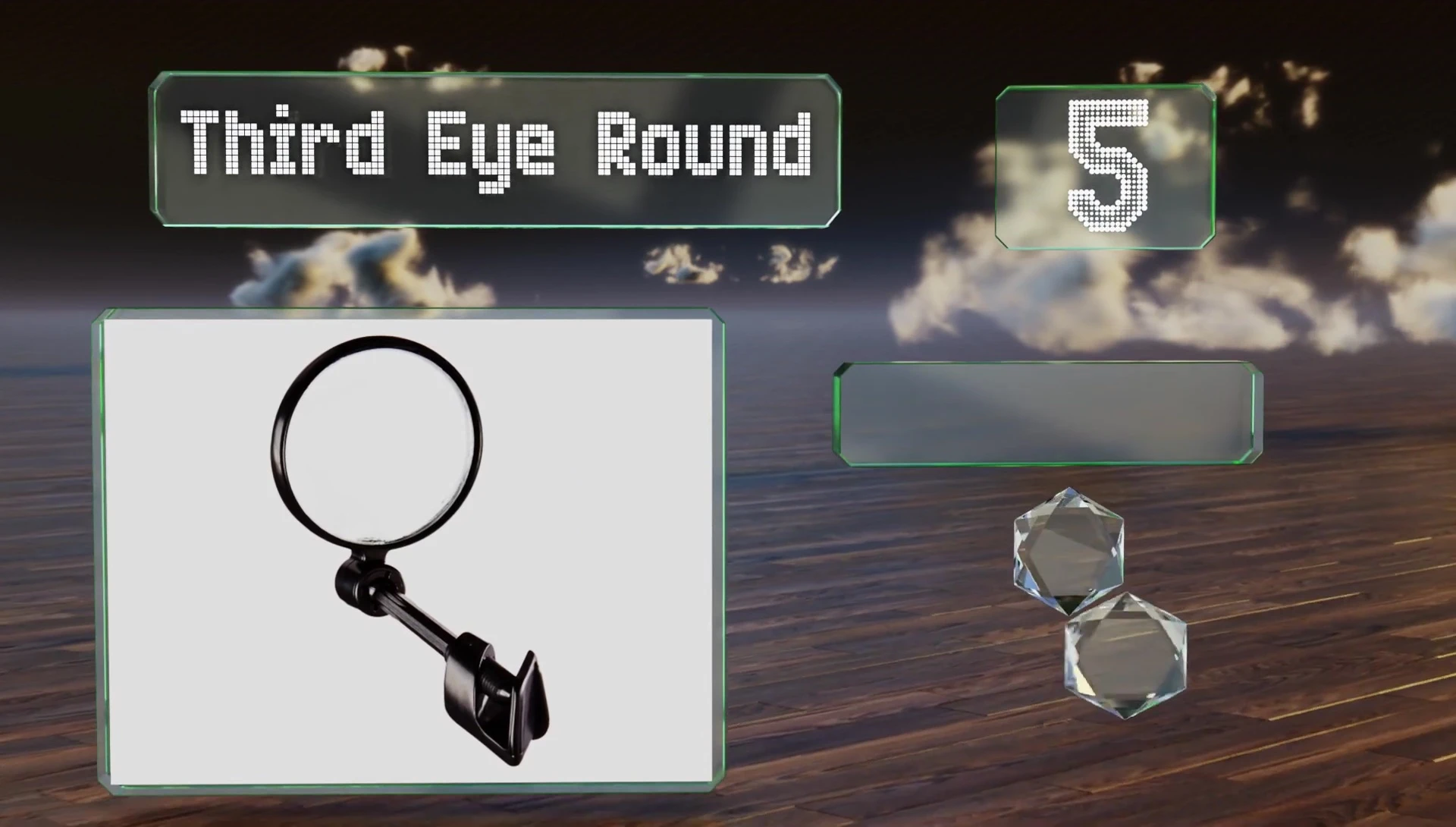 A view of the Third Eye Round's mounting position on a helmet.