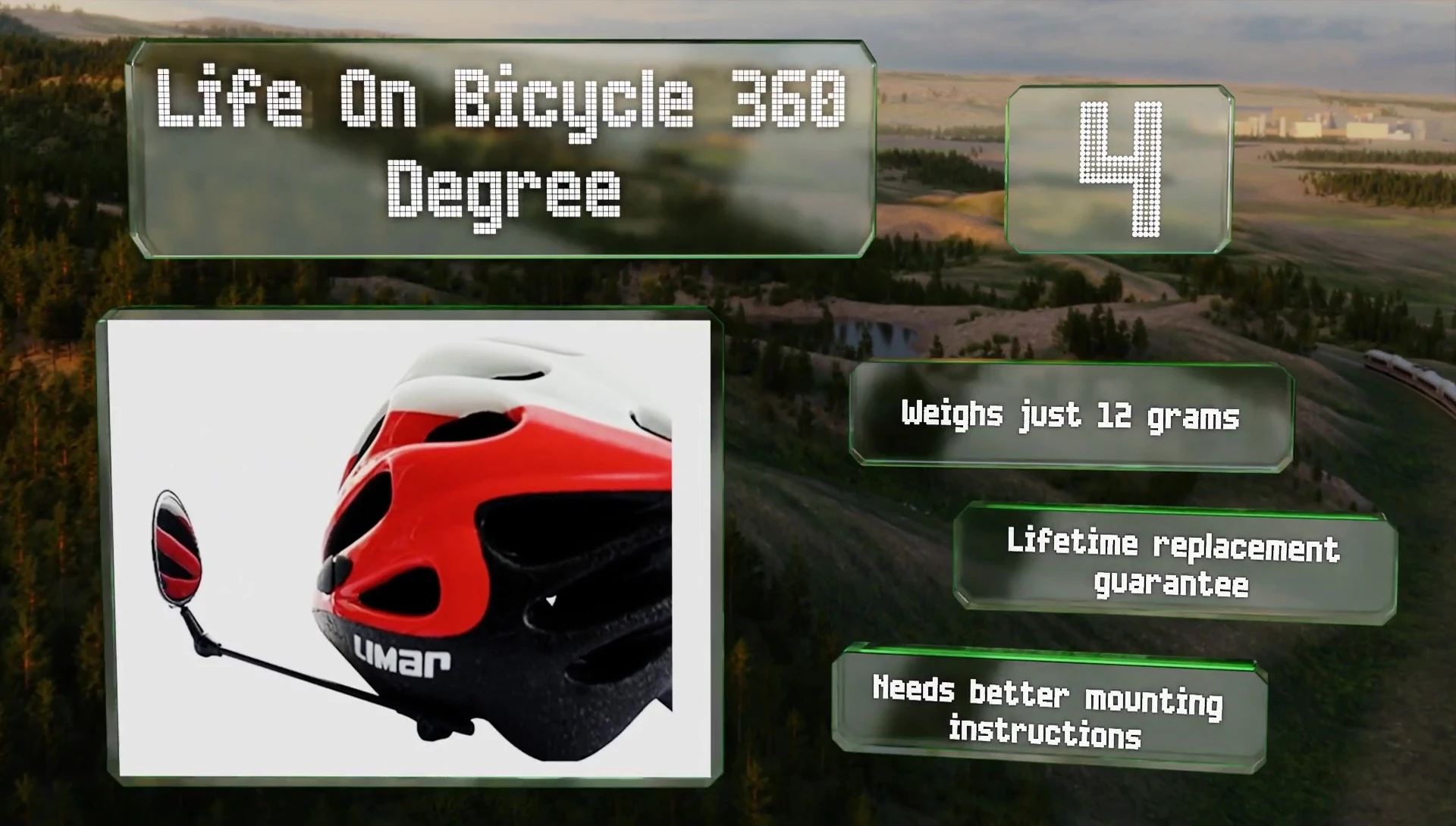 Close-up showcasing the lightweight design of the Life On Bicycle 360 Degree mirror.