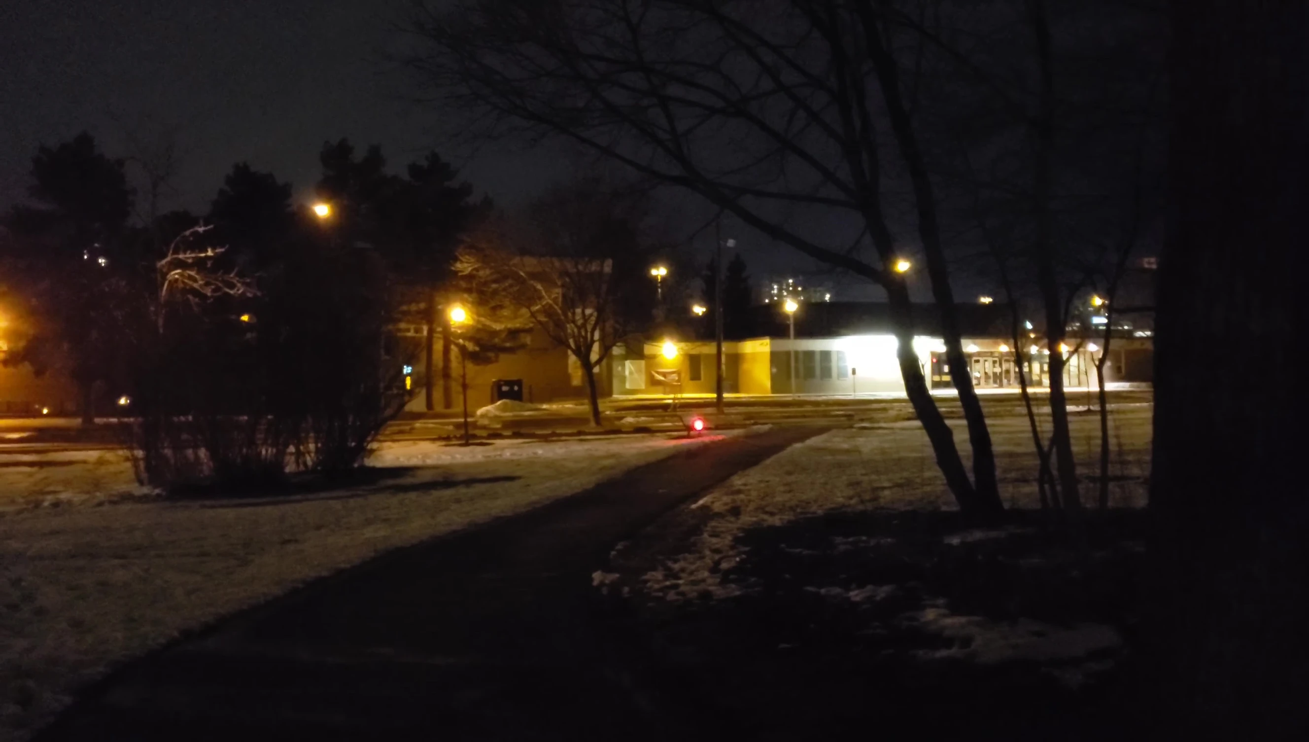 The bike light in flickering mode, close-up.