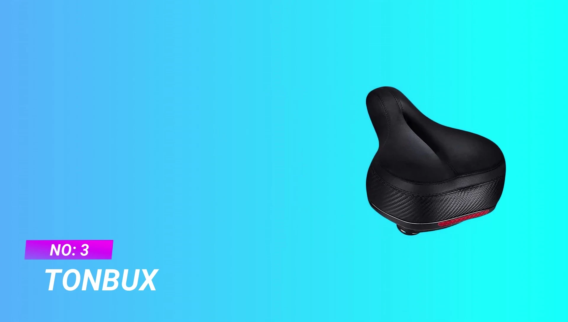 Time Bucks bike seat showcasing the long, soft nose and airflow vent.