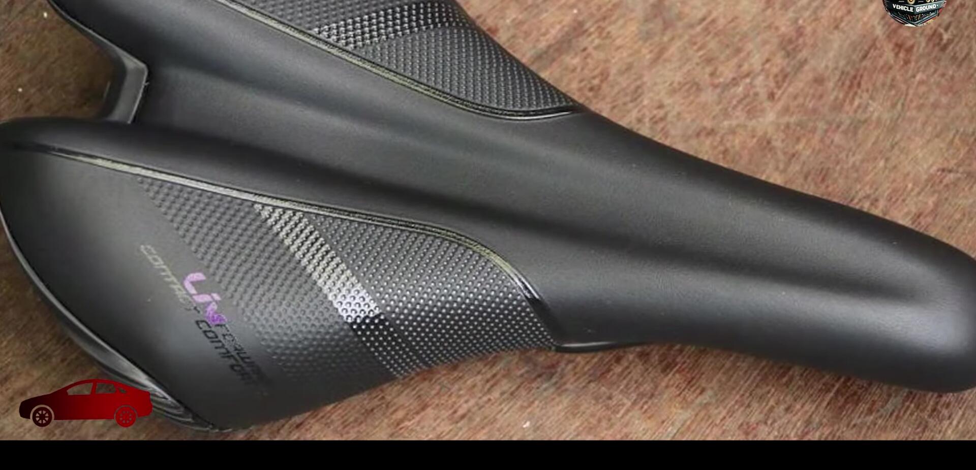 The Giant Contact Comfort saddle being showcased on a bicycle.