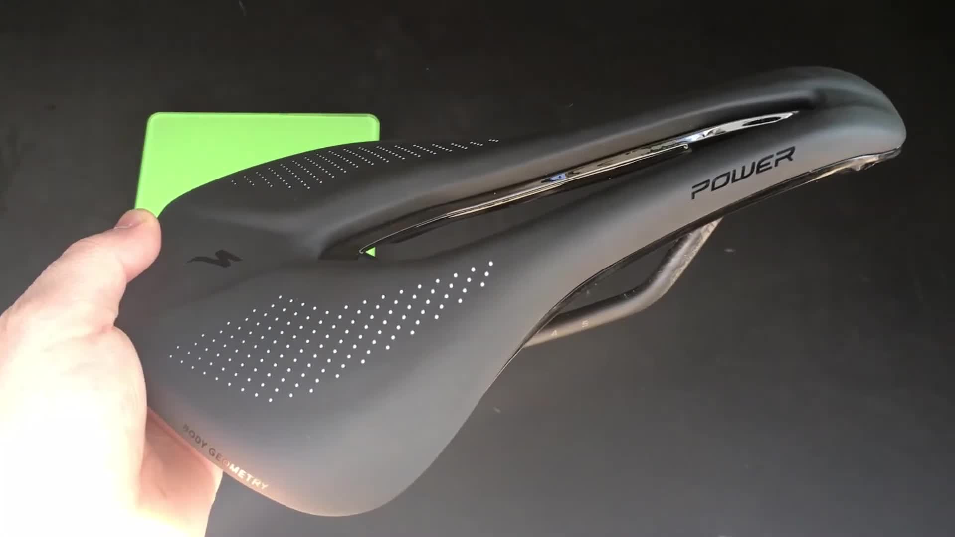 Overall shot of the saddle on a bike.
