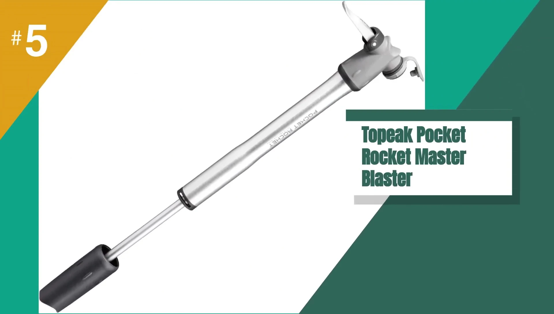Close-up of the Topeak Pocket Rocket mini pump showing its features.