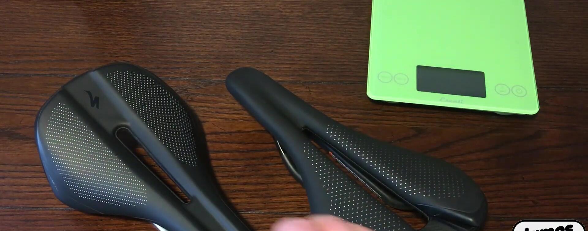 Close-up of the well-used Specialized Phenom saddle.
