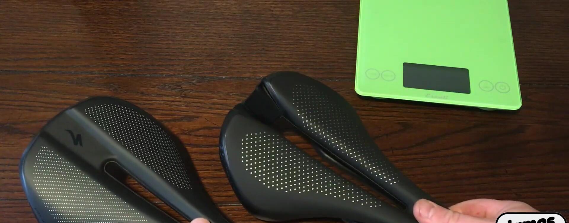 Side-by-side comparison of the Specialized Phenom and Bontrager Montrose saddles.