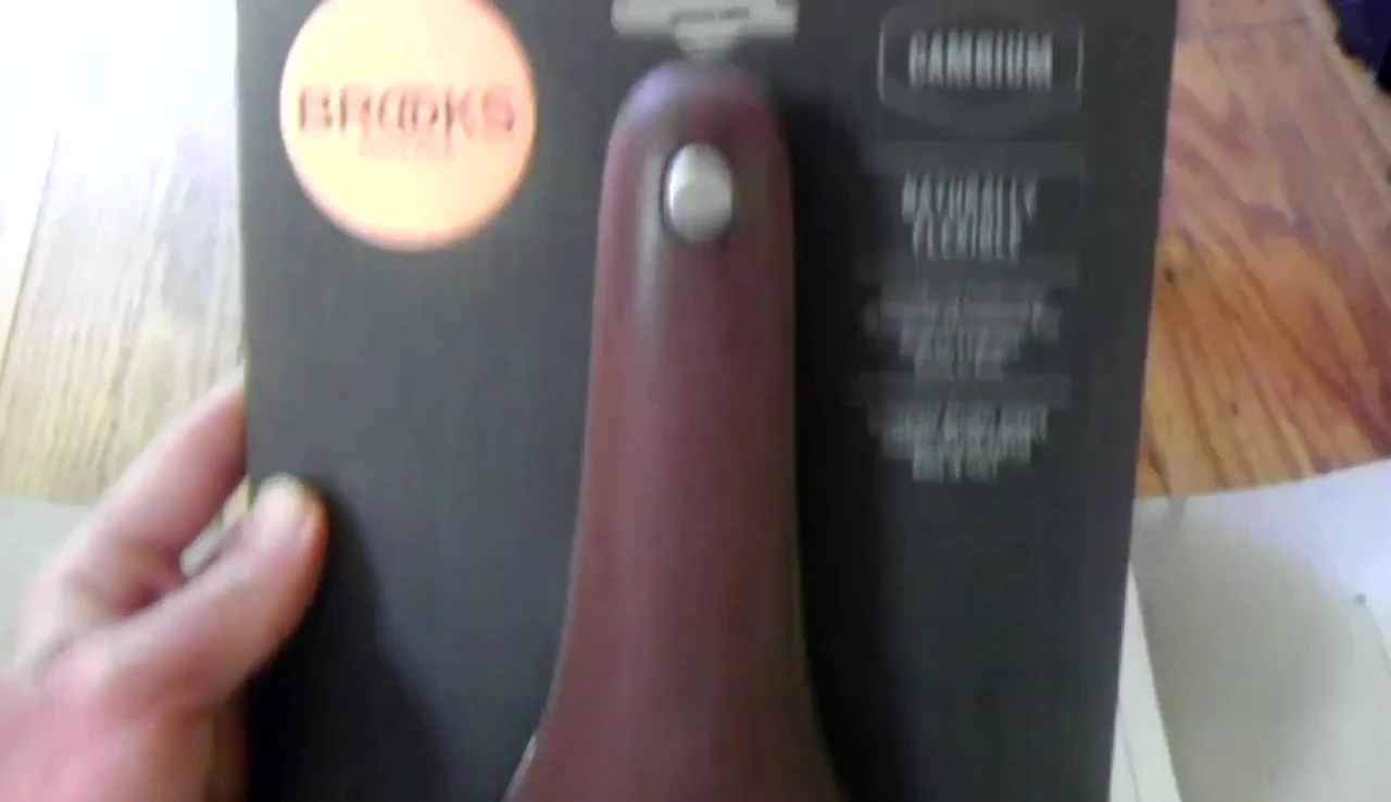 Close-up shot of the Brooks Cambium C15 saddle.