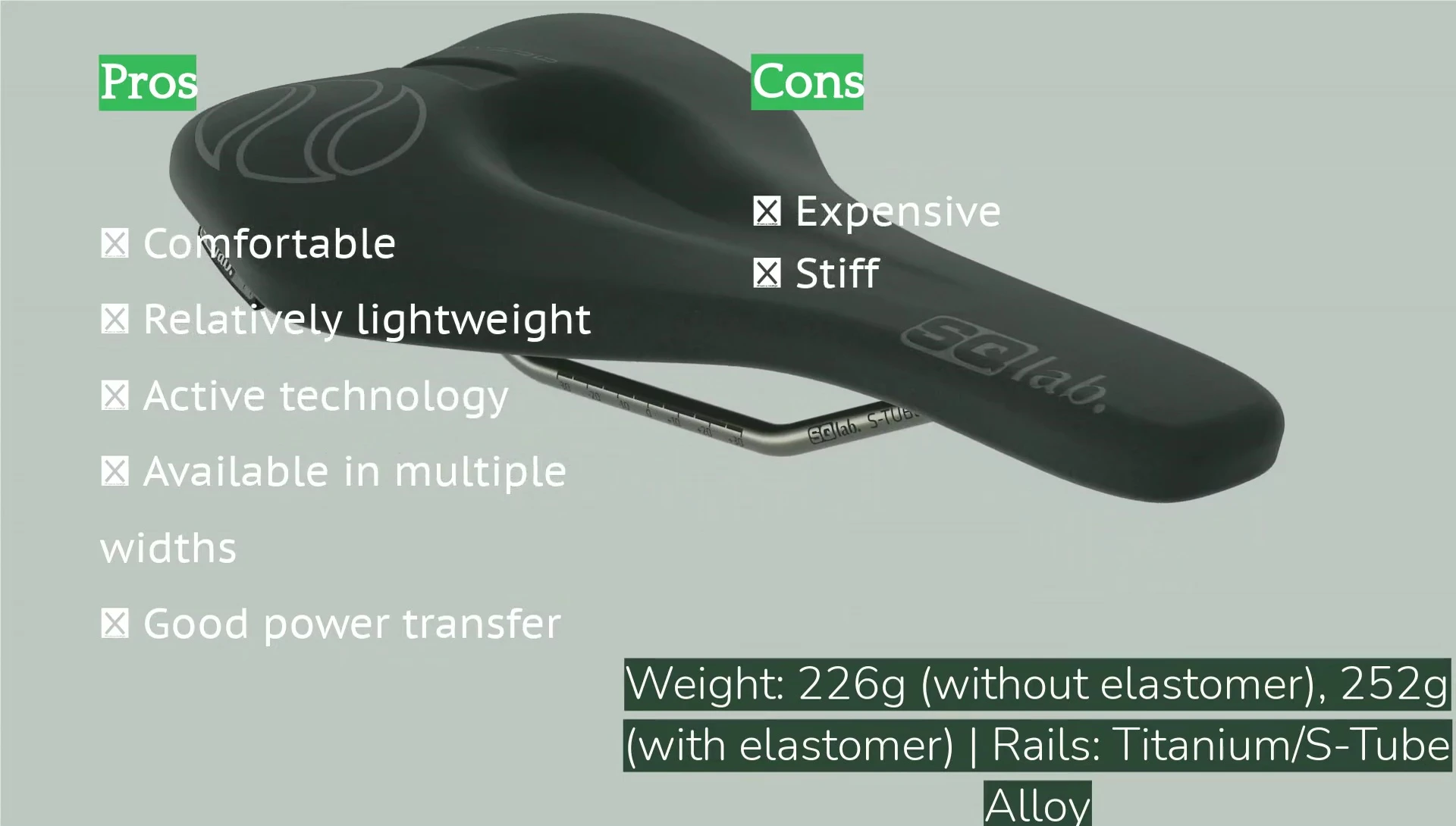 Illustrating the saddle's stepped tip-to-tail profile and central channel