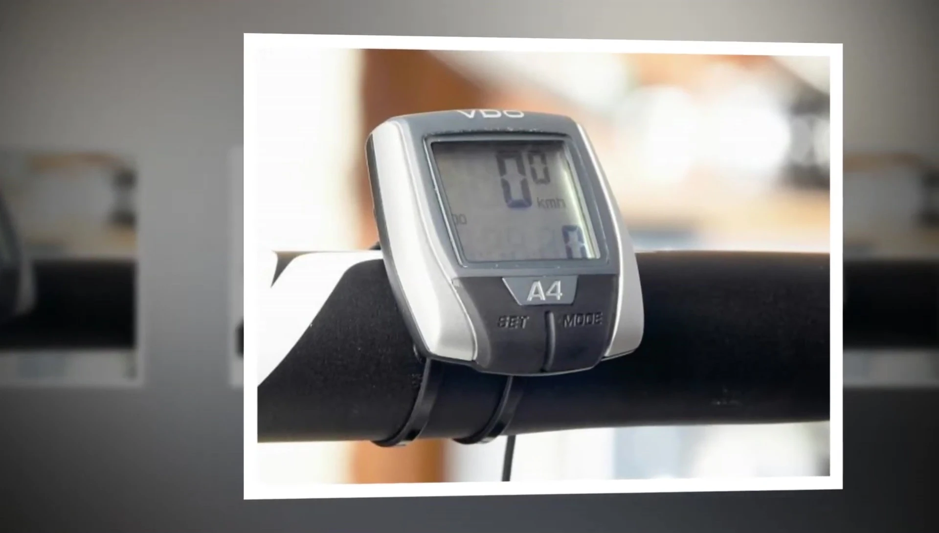 Close-up shot of the VDO A4+ displaying data