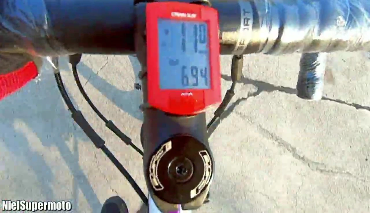 Display showing different modes: DST, AV speed, MX speed, Odo