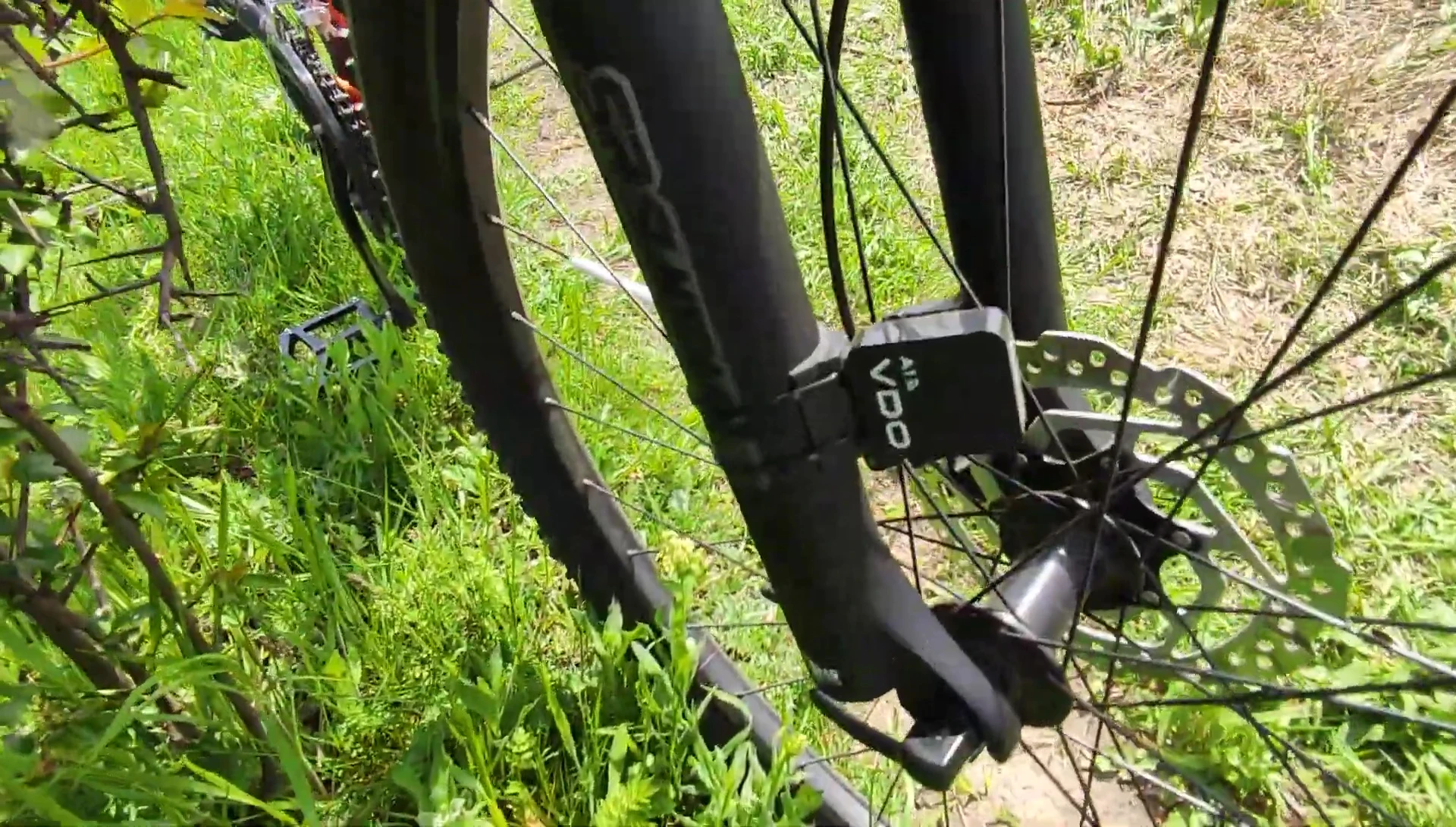Close-up shot of the wireless speed sensor