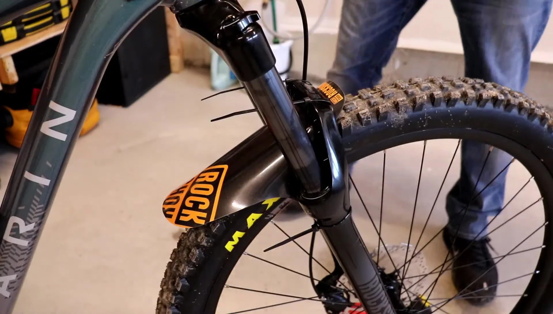 Trimming excess zip ties.
