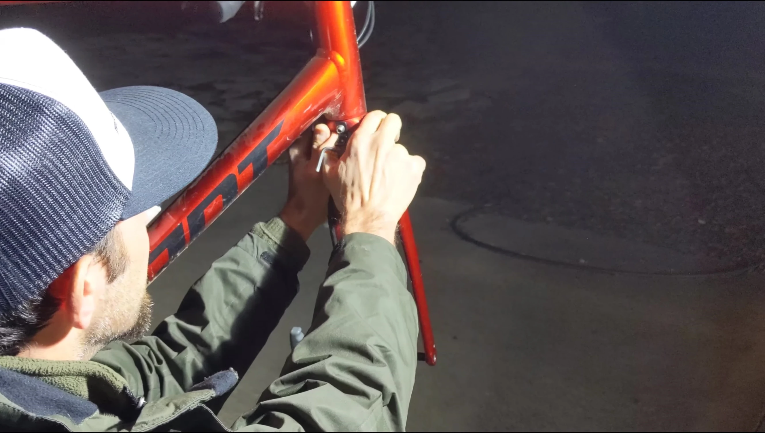 Checking fender placement and making final adjustments.