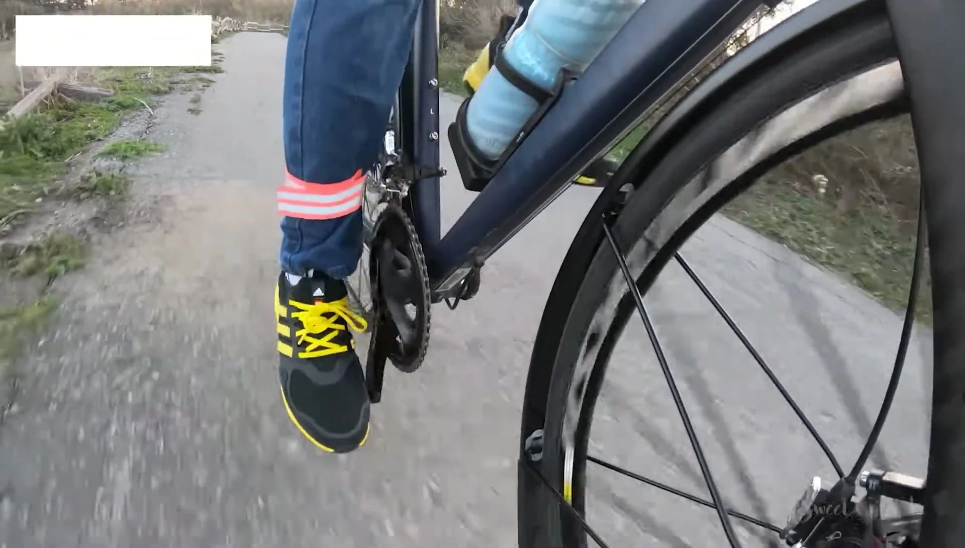 Fenders installed on the bike, showing even gaps and good coverage.