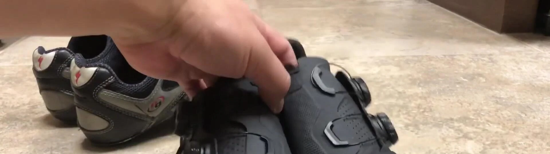 Close-up showing the varus wedge in the sole