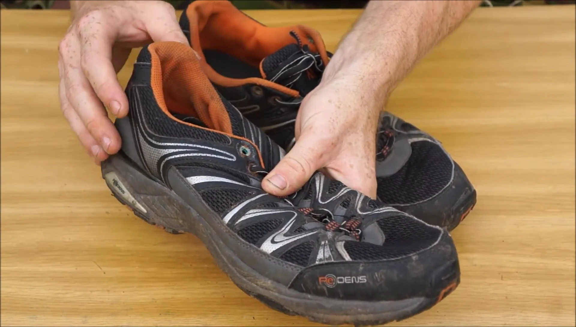 Shot showing the compatibility of these shoes with other footwear