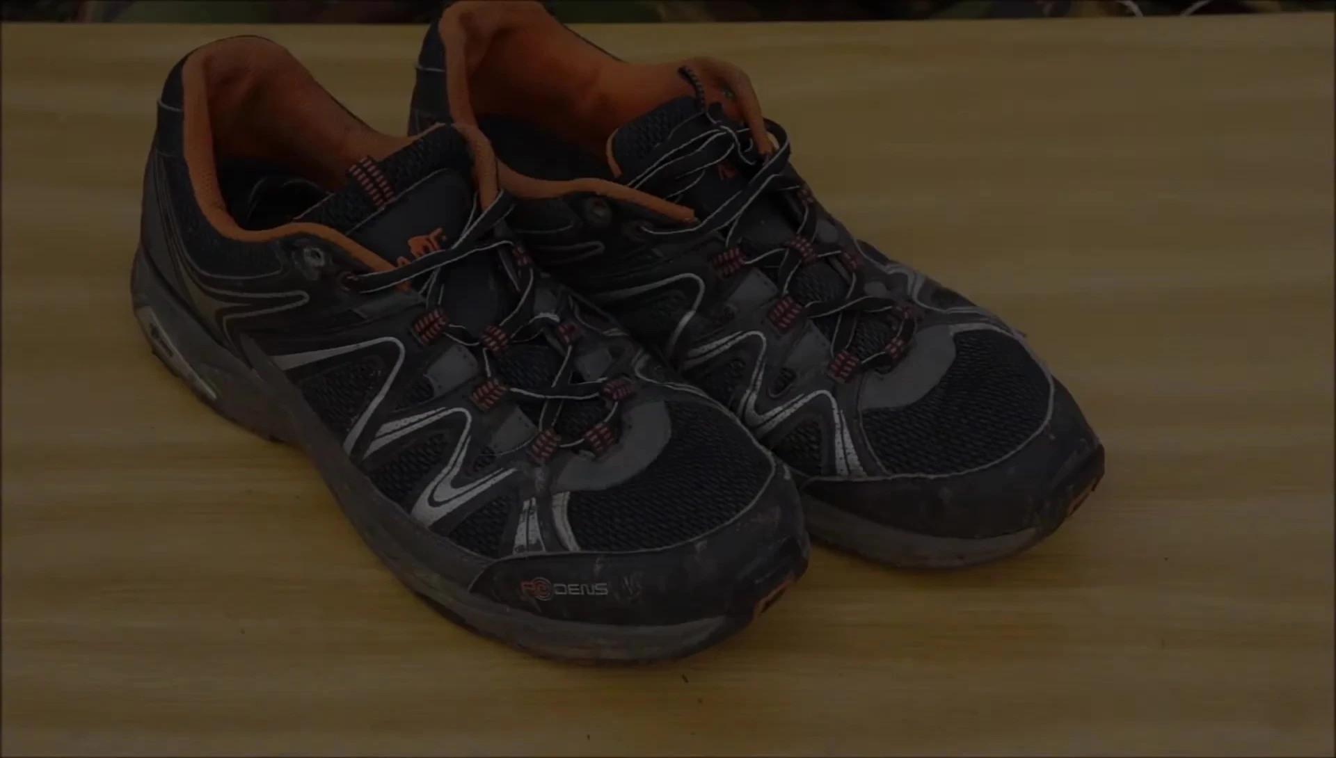 The versatile trainers being held up for the camera