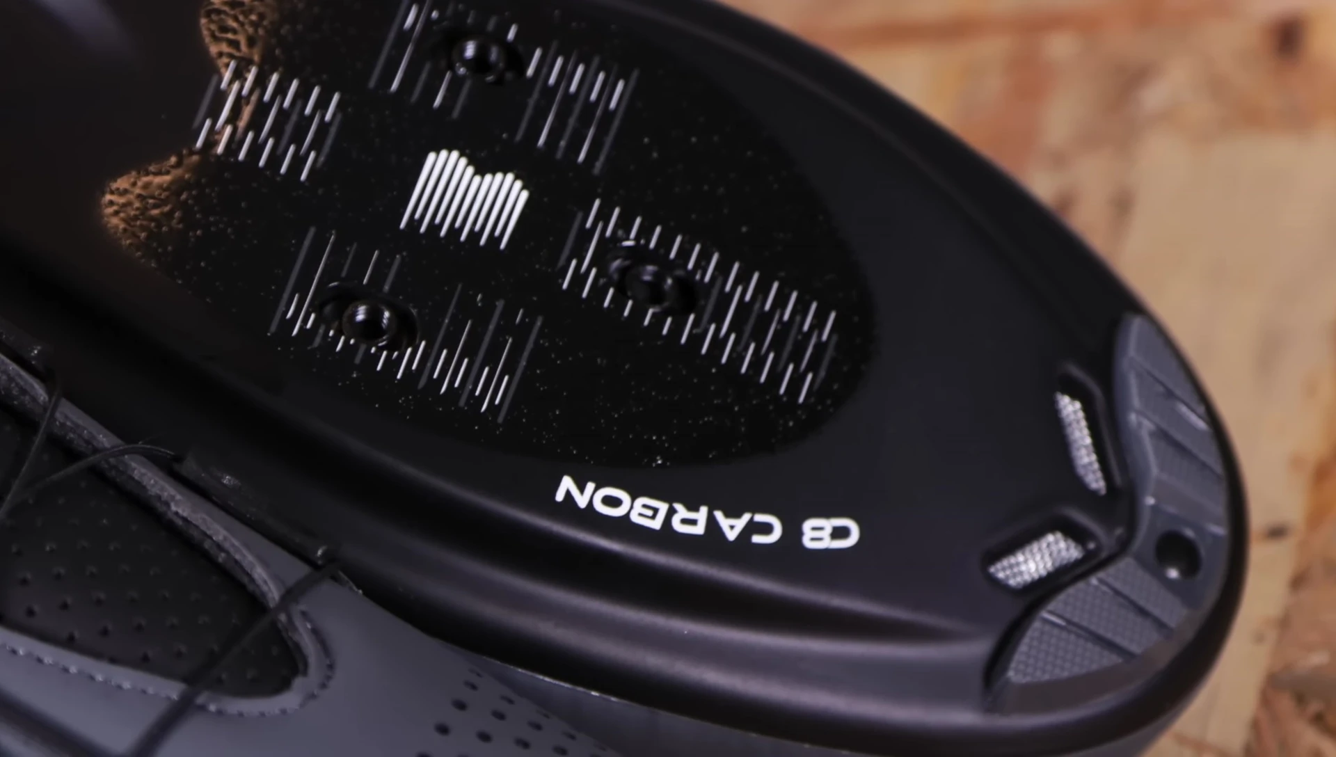 Boardman Carbon Road Shoes close-up showing ventilation and dial