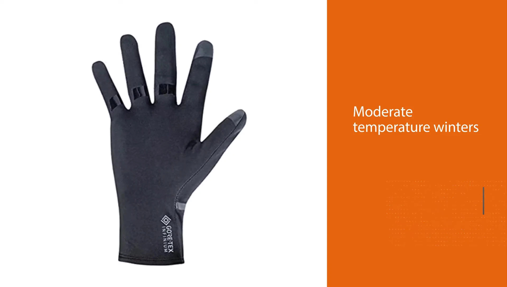 Person cycling while wearing the Gore Wear gloves.