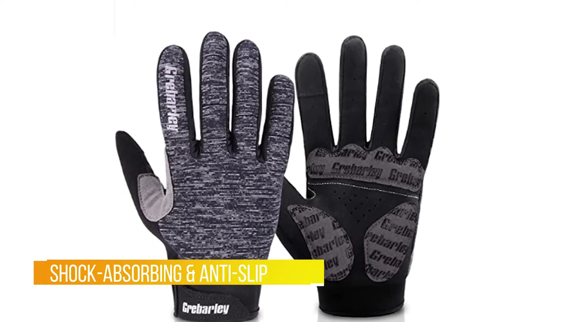 Close-up shot highlighting the air vents and knuckle slits on the Grebarly gloves.