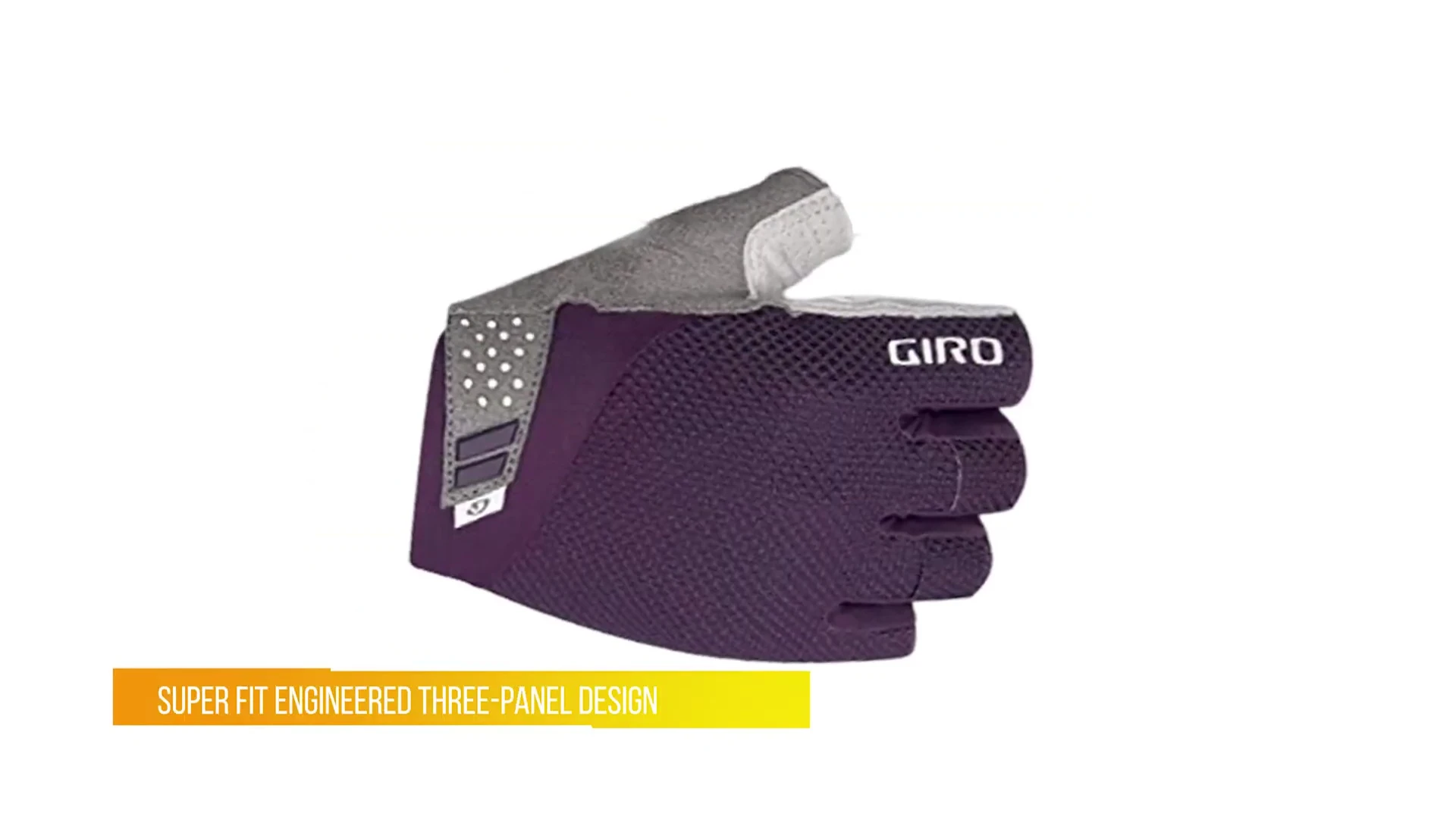 Close-up displaying the mesh back and suede thumb of the Giro gloves.